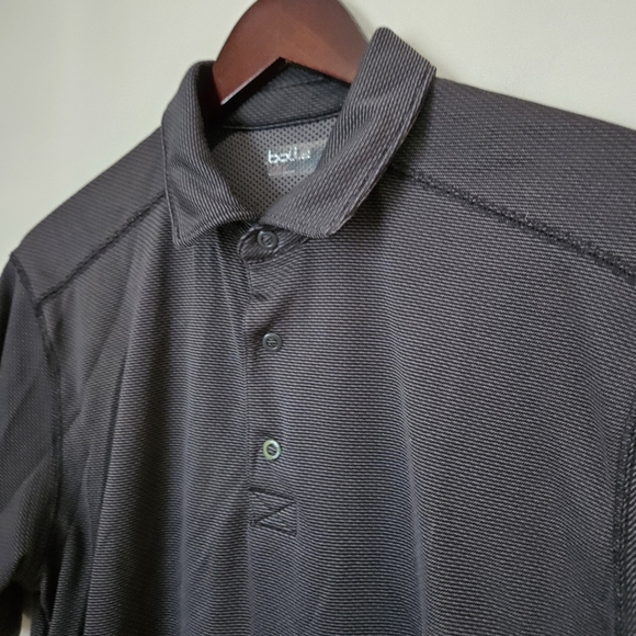 Bolle Polo Shirt Short Sleeve Collar Dark Gray Black Golf Performance Neutral - Picture 2 of 11